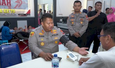 Sambut-Hari-Bhayangkara-ke-79,-100-Personel-Polres-Pasuruan-Donor-Darah-untuk-Kemanusiaan