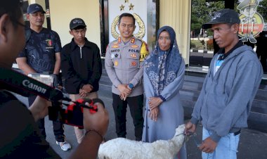 Polres-Bondowoso-Amankan-Tersangka-Curwan,-Barang-Bukti-Kambing-Diserahkan-Kembali-ke-Pemilik
